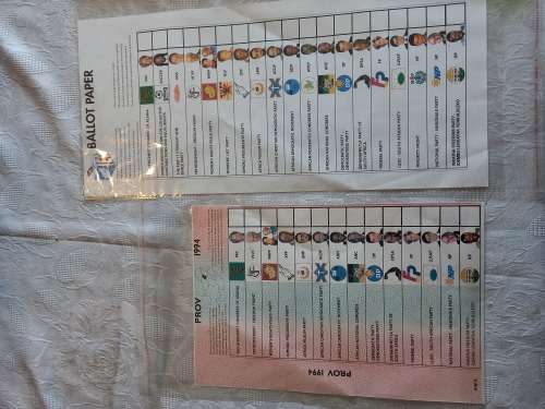 1994 South African Ballot Sheets