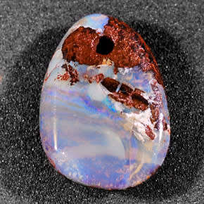 Boulder Opal - Genuine Australian 5.65 ct. Drilled Solid Boulder Opal