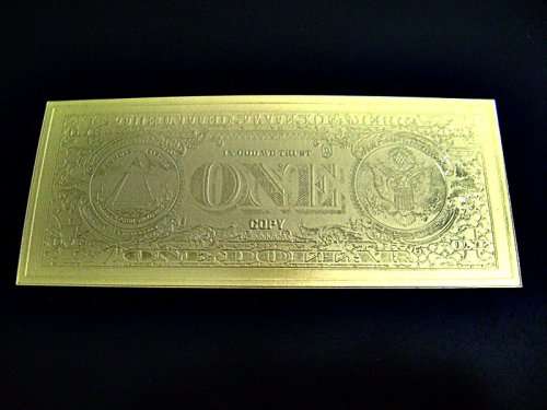 Gold Foil Dollar Note - 1999 $1 Gold Foil Note - Limited Numbers
