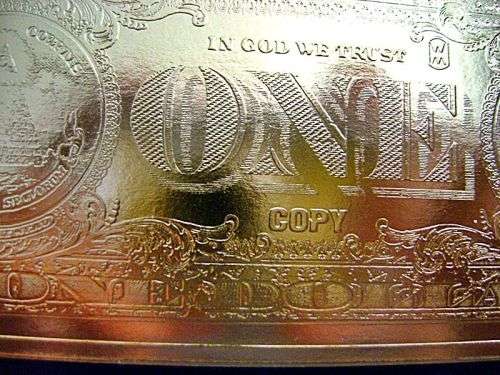 Gold Foil Dollar Note - 1999 $1 Gold Foil Note - Limited Numbers