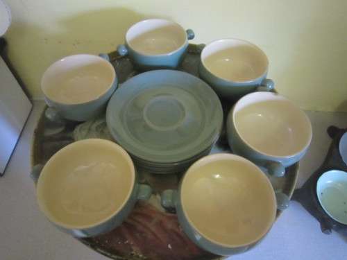 12 PIECE DENBY STONEWARE SOUP SET  ITEM NO  2012