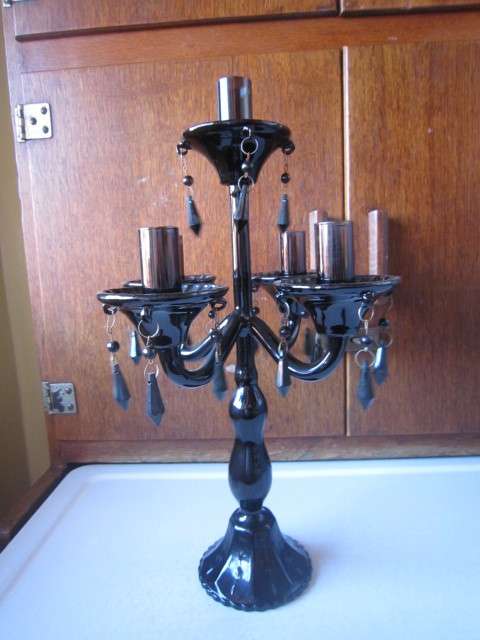 STUNNING COLOURED GLASS CANDLEABRA  ITEM NO 2247