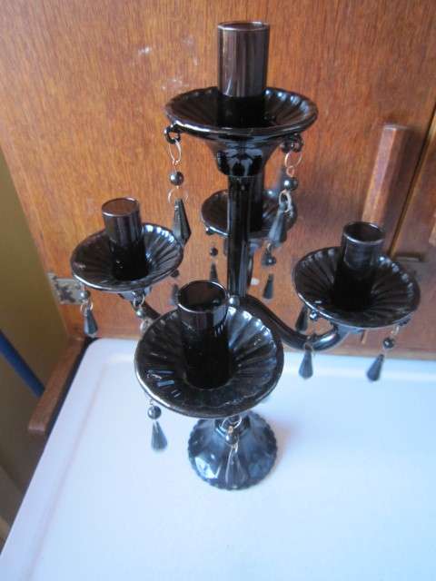 STUNNING COLOURED GLASS CANDLEABRA  ITEM NO 2247