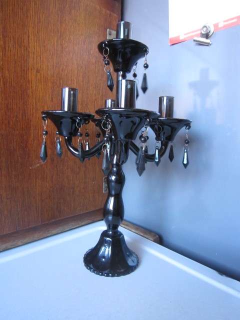 STUNNING COLOURED GLASS CANDLEABRA  ITEM NO 2247