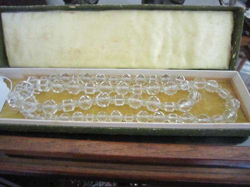 Antique Austrian Crystal Necklace - VERY LONG