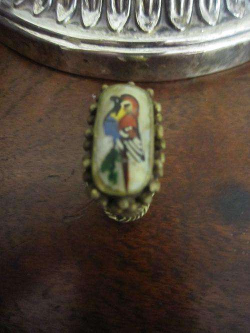Indian silver & enamel pill box
