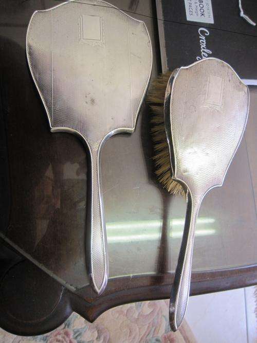 Birmingham 1936/7 Silver Brush & Mirror