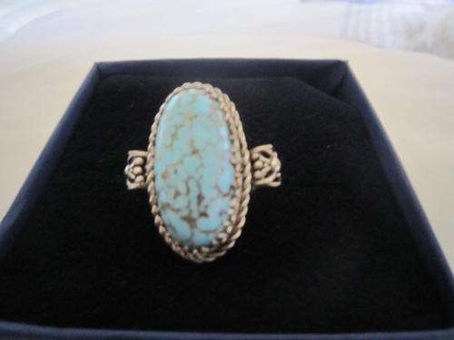 Silver filigry turquiose ring