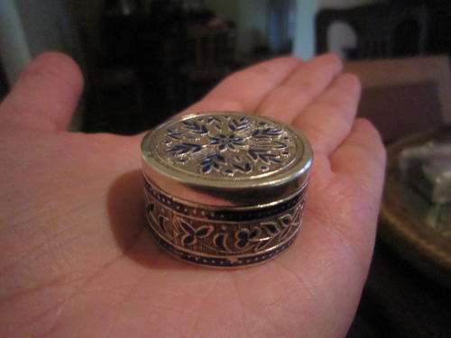 Silver & enamel pill box