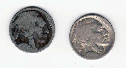 USA 2 x Buffalo Nickels No Dates