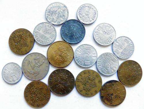 Austria 17 Mixed Coins