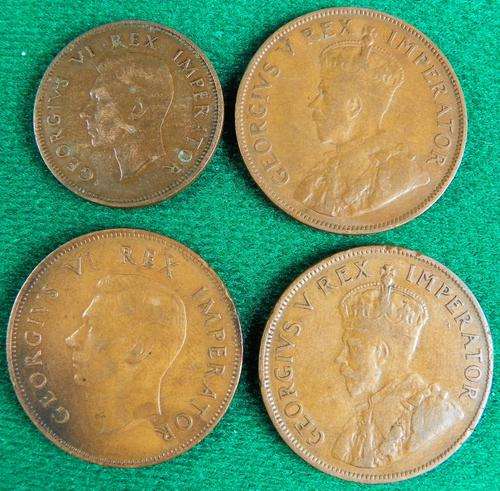 1934, 1936 and 1942 Pennies plus 1940 Half Penny