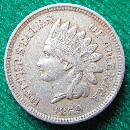USA Indian Head 1859 With Very Good Detail CV R480 in VF