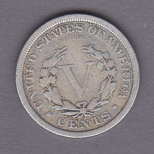 USA 1907 5 Cent Copper Nickel