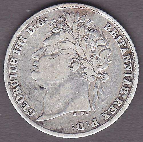 Great Britain 1824 George IV 6 Pence .925 Silver 2.68 Grams Only 634 000 Minted