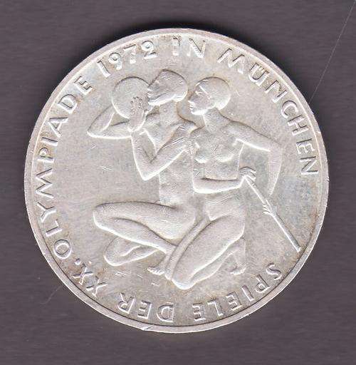 Germany 1972 Munich Olympics 20 Mark .62 Silver 15.5 g