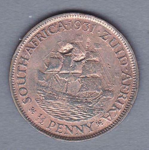 SAU 1931 Half Penny Zuid Afrika Only 145 000 Minted Some Damage