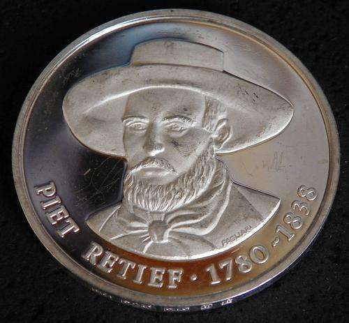 Piet Retief 1780 - 1838 .925 Silver Medallion designed by Pagliari Cape Town