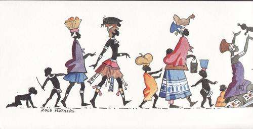 Lucy Mary Wiles (Mullins) Print With Her Original Signature in Pencil of Zulu Mother