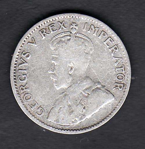 South African Union 1929 3 Pence 80% Silver