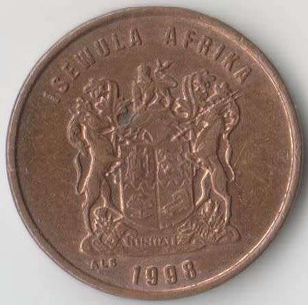 SOUTH AFRICA MINT ERROR 1998 1 CENT "CRACKED DIE" - UNC