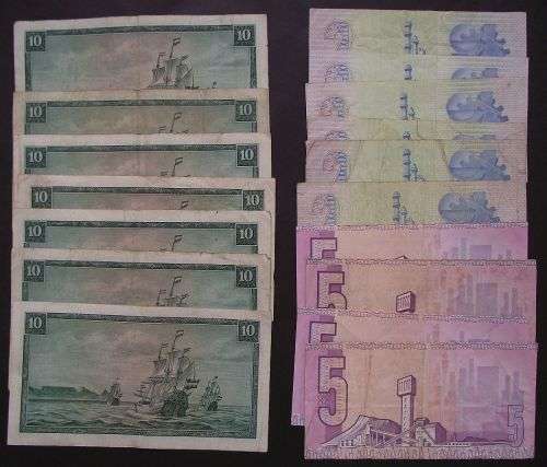 LOT OF SOUTH AFRICA BANKNOTES INCLUDING TW De JONGH TWO, FIVE AND TEN RANDS