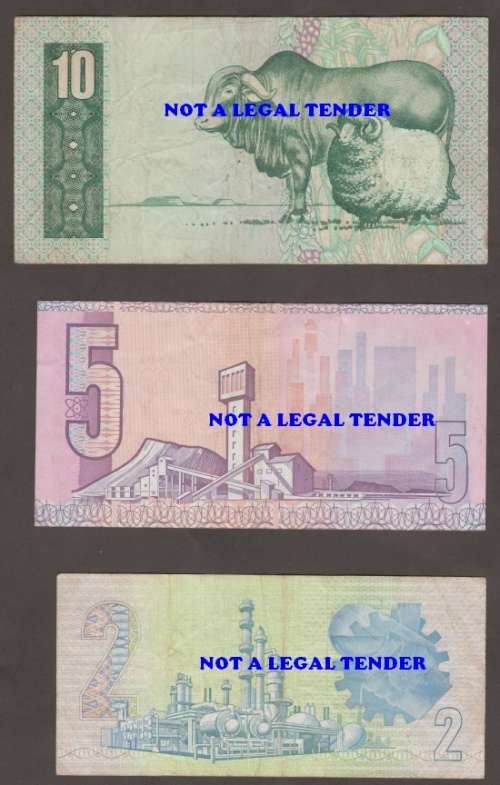 SOUTH AFRICA GPC de KOCK R 2, R 5, R 10. R 20 and R 50 BANKNOTE SET