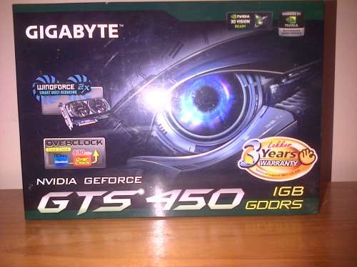 GIGABYTE NVIDIA GEFORCE GTS 450 1GB DDR5 128MB GRAPHICS CARD!