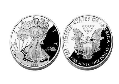 1 TROY OZ ABOUT UNCIRCULATED 2010 AMERICAN SILVER EAGLE COIN!