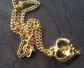 BRASS ANKLET WITH HEART SHAPED PENDANT