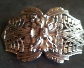 VERY LARGE SILVER COLOURED BELT BUCKLE