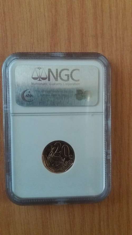 ** WoW. One Of Only 56 Graded In This Grade at NGC. 2006 South Africa 20c MS66. **