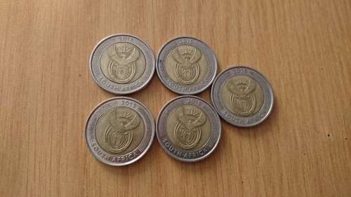 2015 Circulated Griqua R5 Coins. Bid per coin to take all