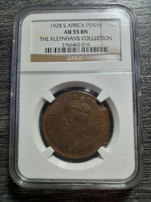 WOW.. 1928 One Penny Graded AU55 BN. Value In EF R1 500.
