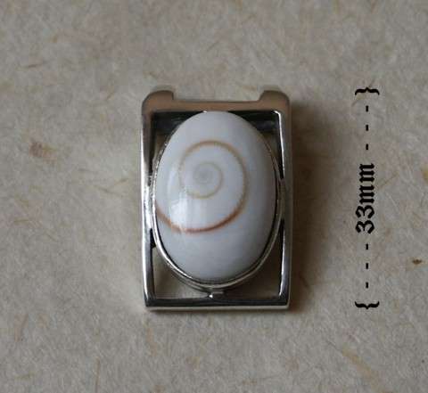 SPIRAL HARD SEA-SHELL, STERLING SILVER PENDANT