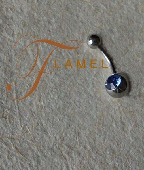 BELLY RING SURGICAL STEEL WITH CRYSTAL