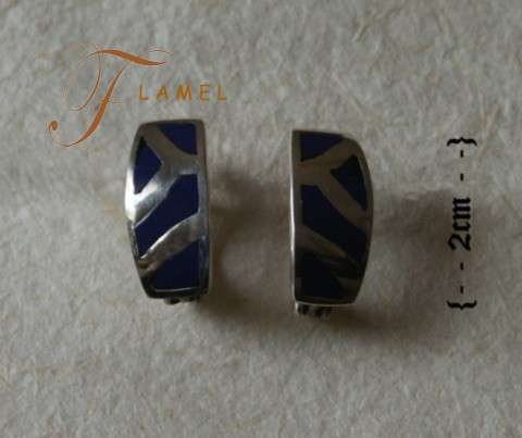 STERLING SILVER EARRINGS WITH BLUE STONE