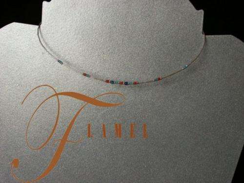 STERLING SILVER NECKLACE WITH BEADS (3 COLOURS)