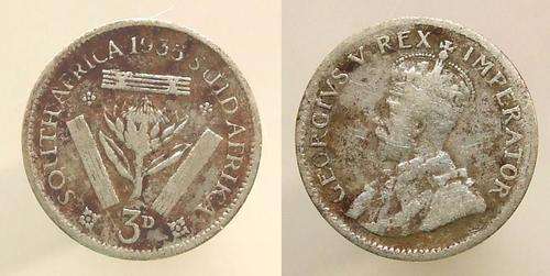 South Africa - 1935 - 3 Pence - FREE SHIPPING