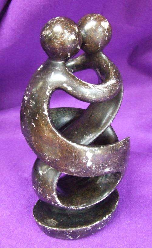 Stunning Very Old Abstract Lovers Stone Statue