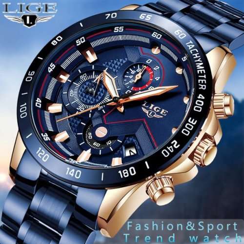 2ND HAND Lige 9982 Luminous Mens Watches Waterproof Lige Brand Watch(USED)