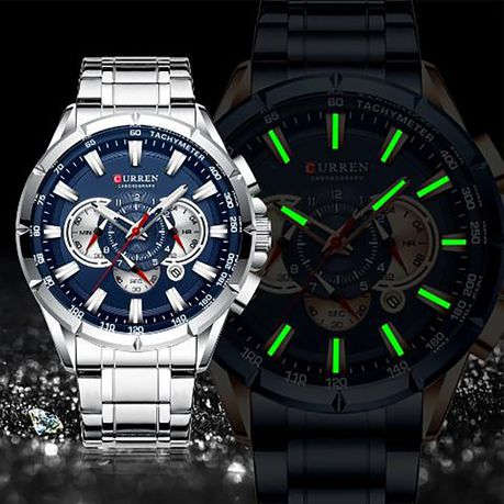 Curren Men`s Chronograph Premium Watch Luminious Pointers