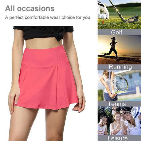 Women Sports Quick Drying Tennis & Golf Skirt -Pink