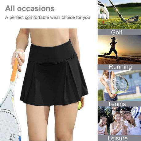 Women Sports Quick Drying Tennis & Golf Skirt -Black