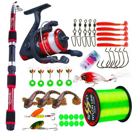 2ND HAND Travel Fishing Rod with Spinning Reel & Full Accessory Kits (USED)
