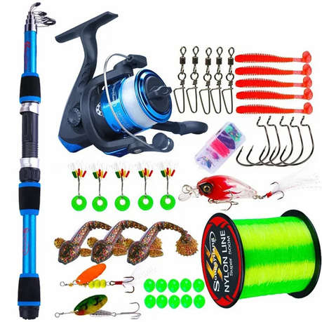 2ND HAND Travel Fishing Rod with Spinning Reel & Full Accessory Kits (USED)