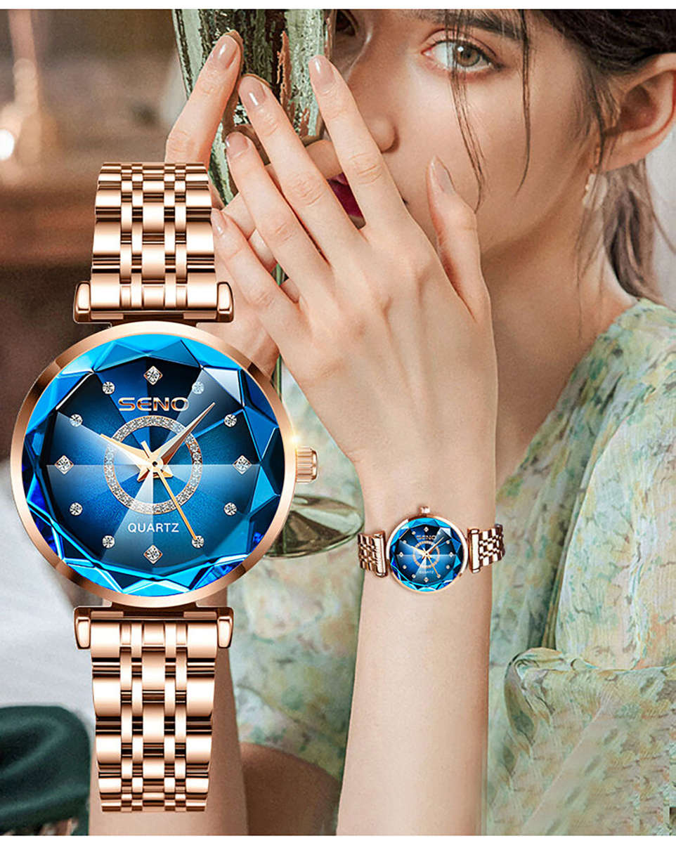 SENO Ladies Watch With Elegant - Blue Dail