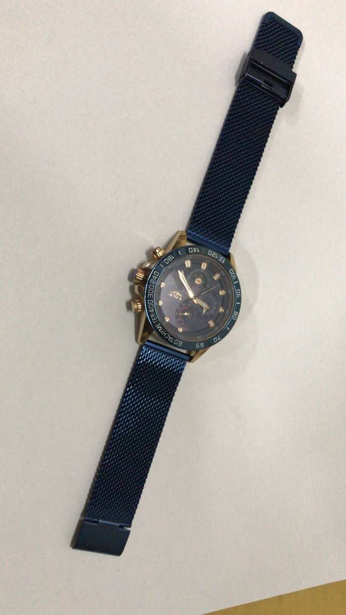 Lige 9929 Luminous Blue Men Watches Mesh Strap Wrist Watches