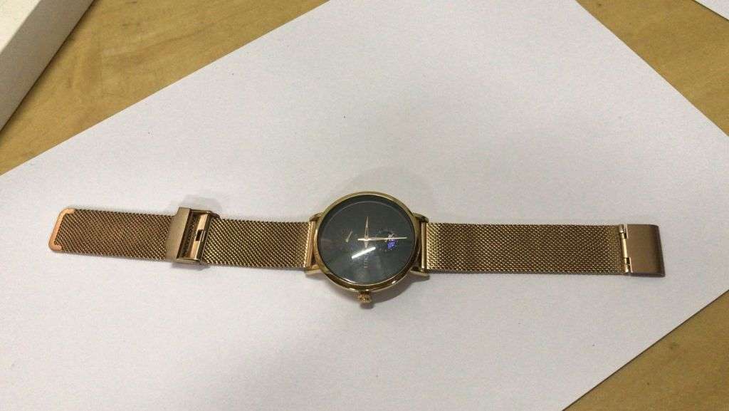 LIGE Women's Rose Gold Watch With Black Dial