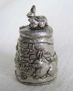 Pewter Animal THIMBLE - Rabbits